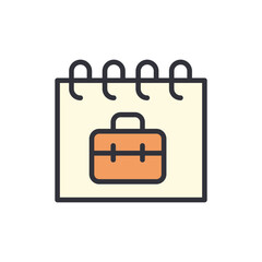 Calendar Illustration Showing Briefcase Symbolizing Scheduled Business Trip