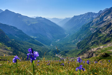 View of the Pineta Balcony in the Pineta Valley. In the Ordesa y Monte Perdido Natural Park, Pyrenees, province of Huesca, Aragon, Spain.