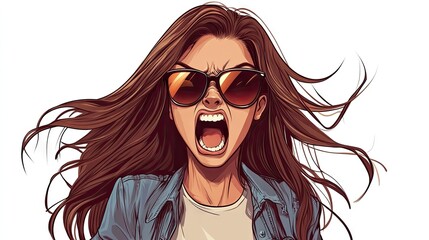 Hyper realistic 3d render Powerful Woman: A Vibrant Illustration of Female Anger AI Generative