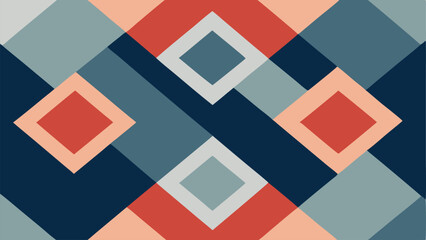 Abstract geometric pattern with interlocking shapes in modern color palette