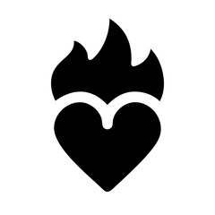 Flaming heart icon vector illustration