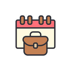 Calendar With Briefcase For Work Planning And Business Appointments