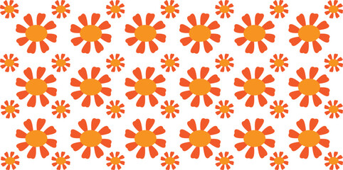 Seamless fire pattern with glowing flames in a decorative style