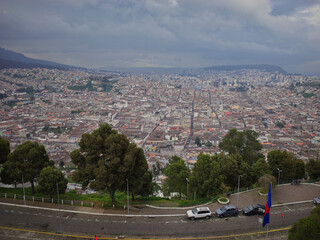 Aerial view of Quito capitol of Ecuador