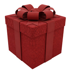 Elegant Red Gift Box with Bow Perfect for Holiday or Special Occasion on transparent background