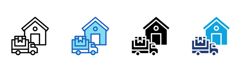 Shipment Arrival icon Multi Style Vector Illustration