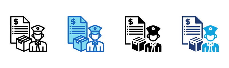 Customs Duties icon Multi Style Vector Illustration