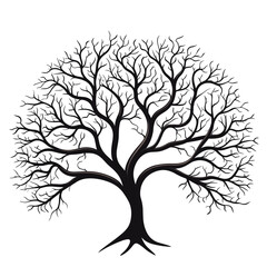 Obraz premium Minimalistic tree silhouette in vector art style