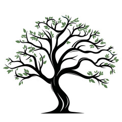Obraz premium Minimalistic tree silhouette in vector art style