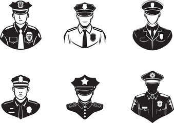 Vector Police Badge Emblem, Flat Law Enforcement Shield Design