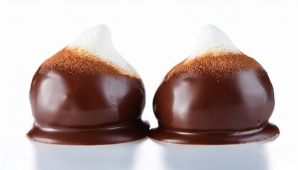Fototapeta premium two marshmallows covered in chocolate