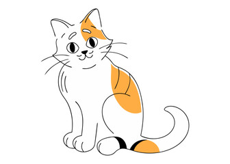 Minimalist Cat Outline Vector Illustration – Sleek Line Art of Sitting Domestic Feline with Graceful Curves, Ideal for Pet Designs, Tattoo Concepts, Logo Elements, and Modern Decor Projects