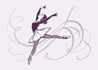 Dynamic Dance: A Vibrant Vector Illustration of a Woman in a Flowing Skirt, Expressing Joy and Movement on a Clean White Background