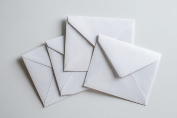 Blank envelopes on white background