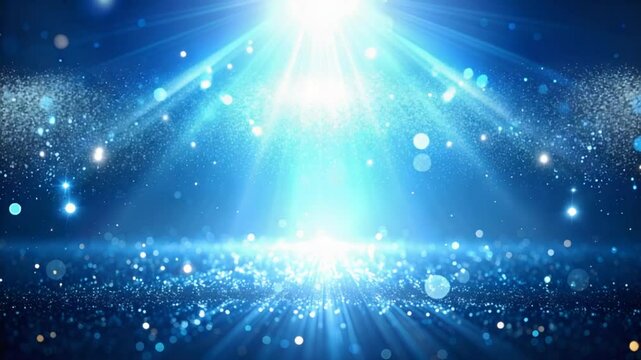 Blue glittering spotlight background