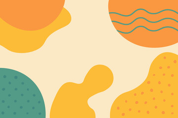 Abstract geometric background with colorful organic shapes. Modern trendy backdrop. Minimal design template