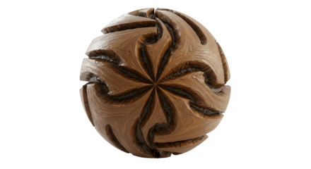 3D Brown Geometric Sphere Ornate Isolated Background Illustration