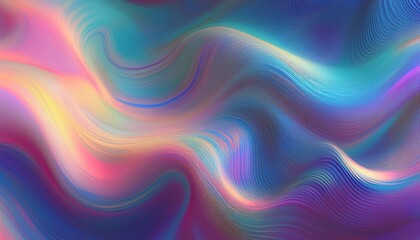 Obraz premium abstract holographic background with wavy lines soft liquid texture with grain