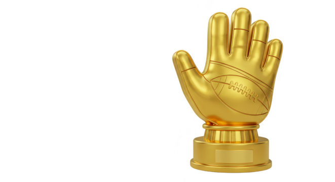 3D Render Isolated Golden Hand Trophy on Transparent Background Gesture - Powered by Adobe
