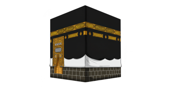 3D Render of Kaaba Illustration Islamic Center of Mecca and Holy Site