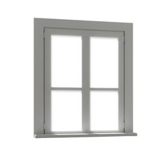 Obraz premium 3d Render White Window Frame Architecture Isolated on Transparent Background