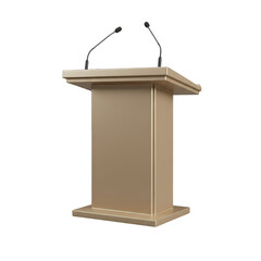 3D Rendered Podium Speech Platform for Conference on Transparent Background