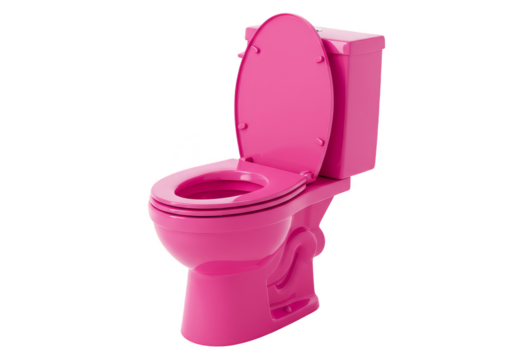 3d Render Pink Toilet Plumbing Fixture Clean and Modern on Transparent