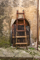 Walking through the narrow streets of Vrbnik on the island of KRK, an wooden ladder is left leaning...