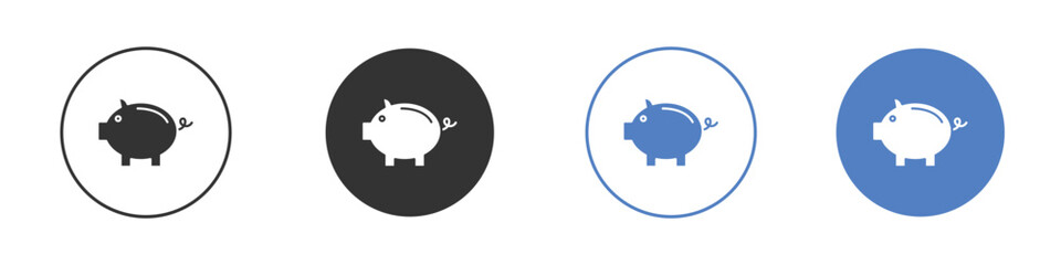 Piggy bank icon symbol set. vector graphic design