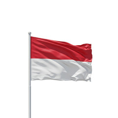 3d Rendering of an Indonesian Flag Waving Proudly on a Pole