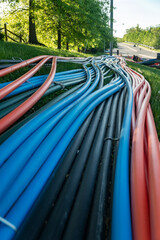 plastic tunnels for laying fiber optic cables for broadband internet.