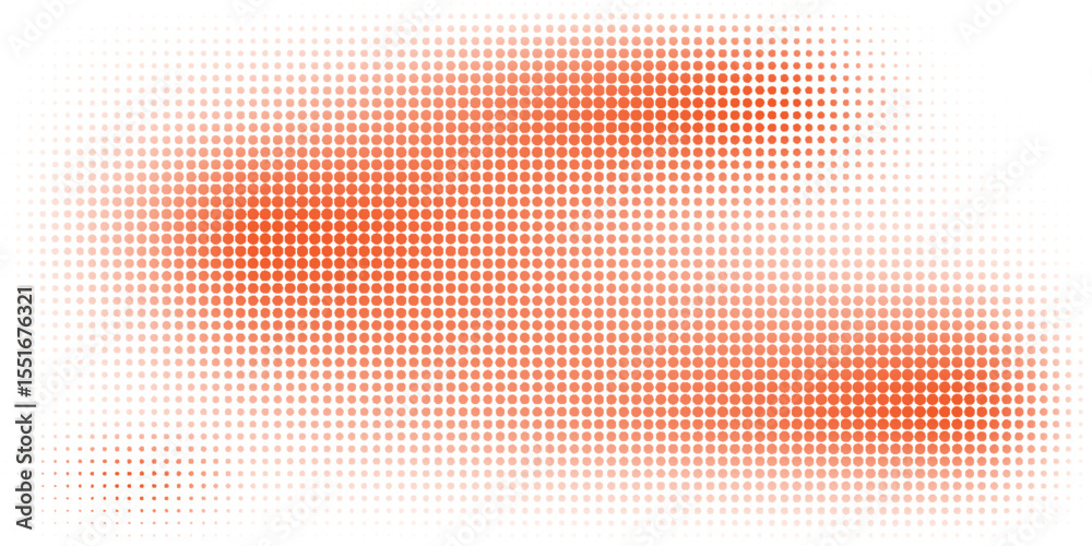 Poster abstract vector-style design featuring red dots transitioning into a gradient on a white background.