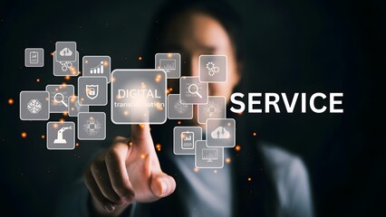 Digital Transformation Service with Futuristic Technology Interface