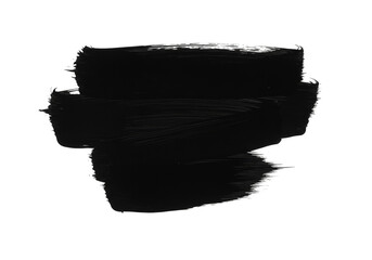 Abstract Black Paint Stroke Design Isolated on Transparent Background