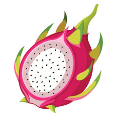 Dragon fruit half with seeds