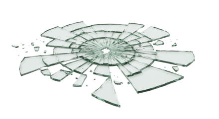 Abstract Shattered Glass Fragment Texture Transparent Background Element