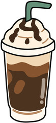 vector illustration of a chocolate frappuccino