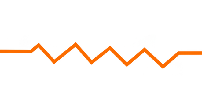 Abstract Orange Zigzag Line Pattern on Transparent Background Design