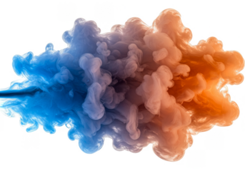 Abstract Smoke Cloud Illustration Orange Blue Art Transparent Background