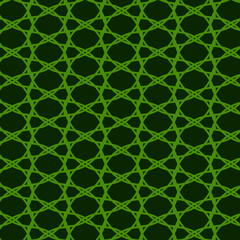 Seamless trellis pattern with alternating green lines on a dark background.