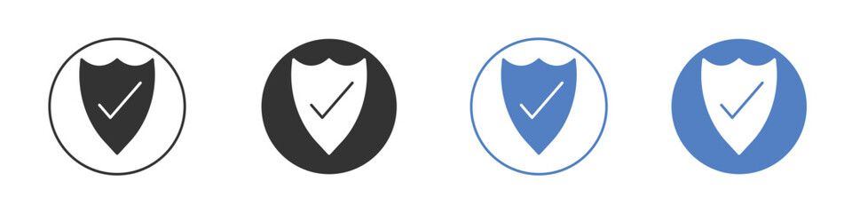 Shield check icon symbol set. vector graphic design