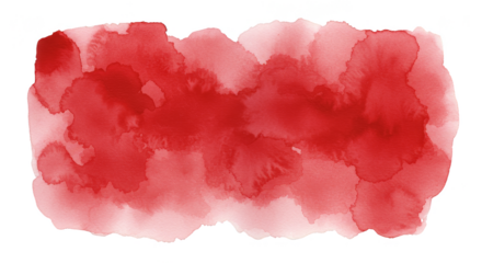 Abstract Watercolor Red Stain Texture Isolated on Transparent Background