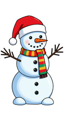 Cute Cartoon Snowman Character Winter Decoration for Holiday Season