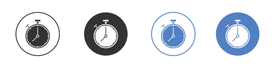 Stopwatch icon symbol set. vector graphic design