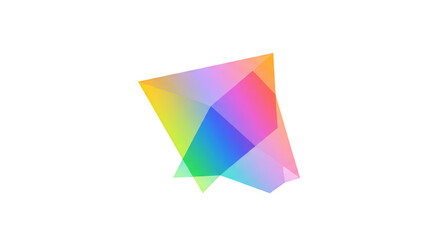 Colorful Geometric Polygon Shape Abstract Illustration Transparent Background