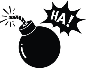 Explosive Joke Vector Illustration of a Bomb in a Fun Environment for Graphic Designers