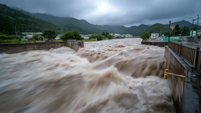 増水する河川と迫る氾濫の危機