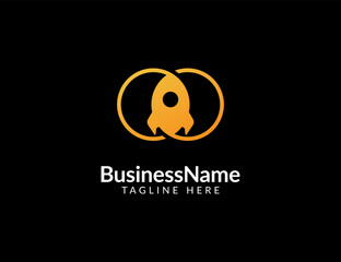 Modern Rocket Logo design template. Rocket illustration vector icon