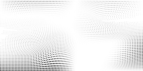 Design grunge dotted halftone gradient texture. Vanishing polka dot abstract modern art design