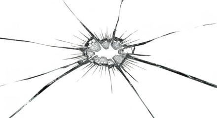 Cracked Glass Hole Transparent Background Shattered Splinter Impact